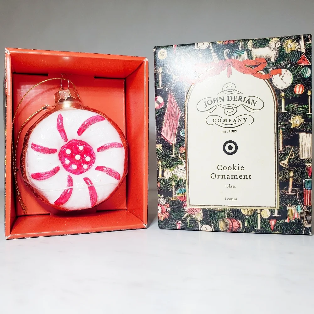 John Derian Target Striped Cookie Glass Christmas Ornament 2025 Limited Edition